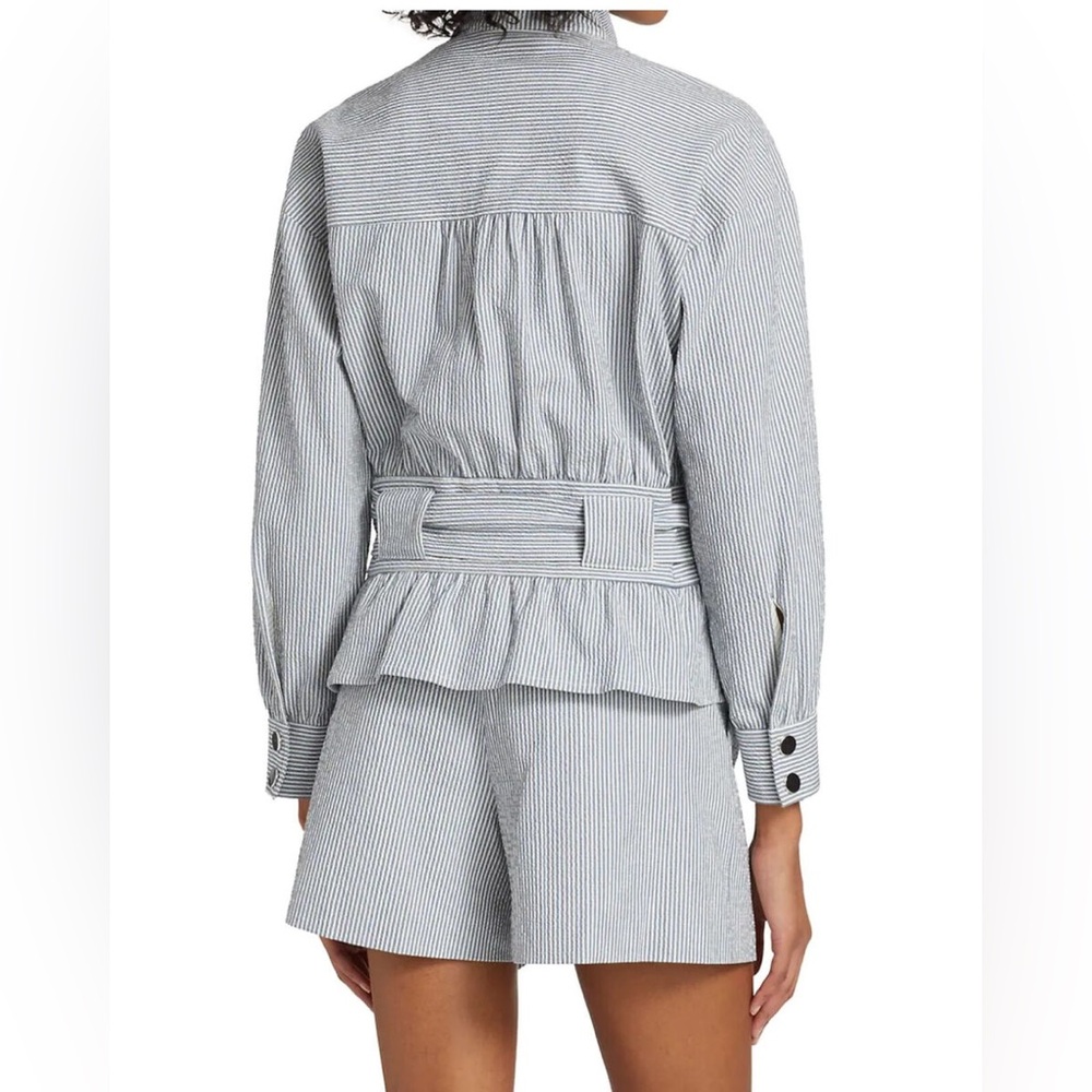 Veronica Beard York Seersucker Bomber Jacket Size Medium - Picture 4 of 16